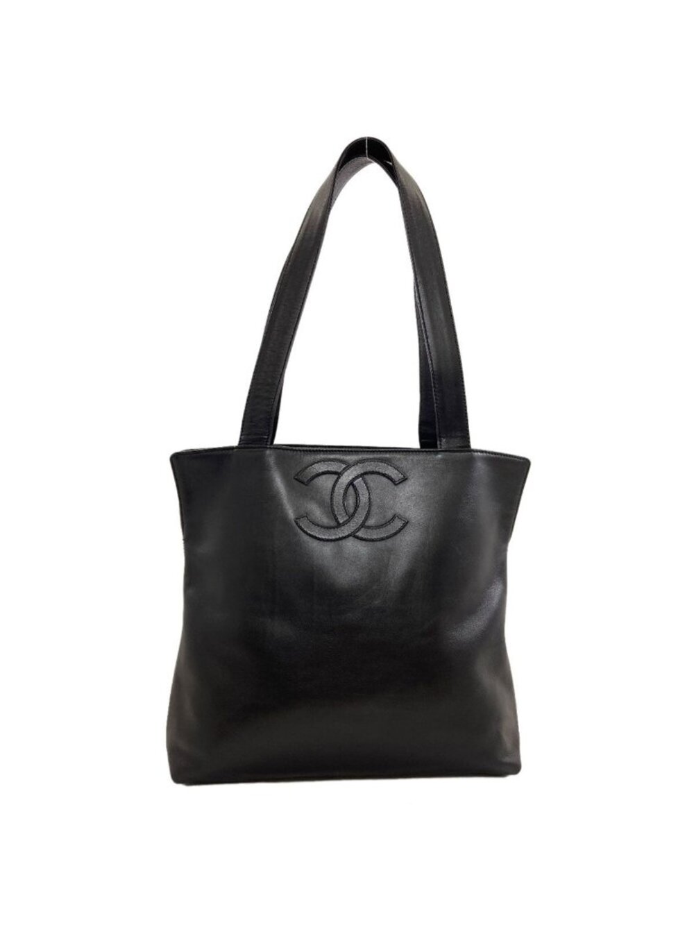 Chanel CC Logo Tote Bag Calfskin